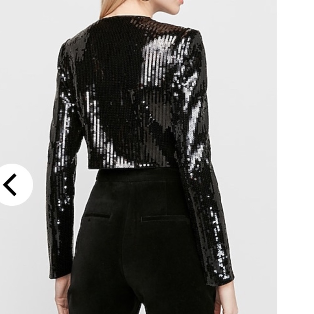 Express X Karla Sequin Bolero Jacket Black M